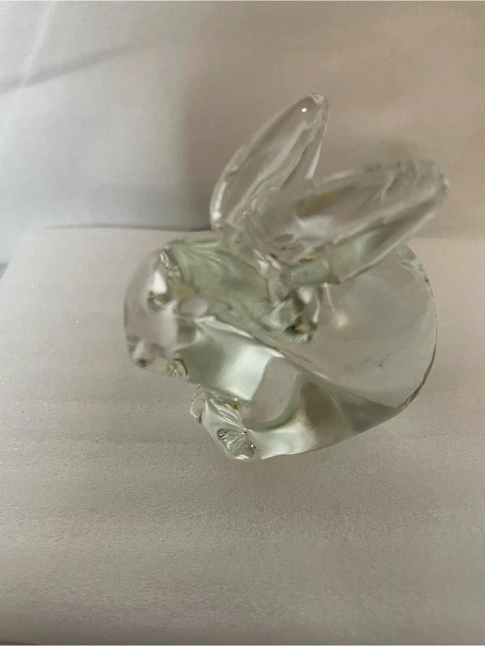 Clear Glass Bunny Figurine Decorative Accent